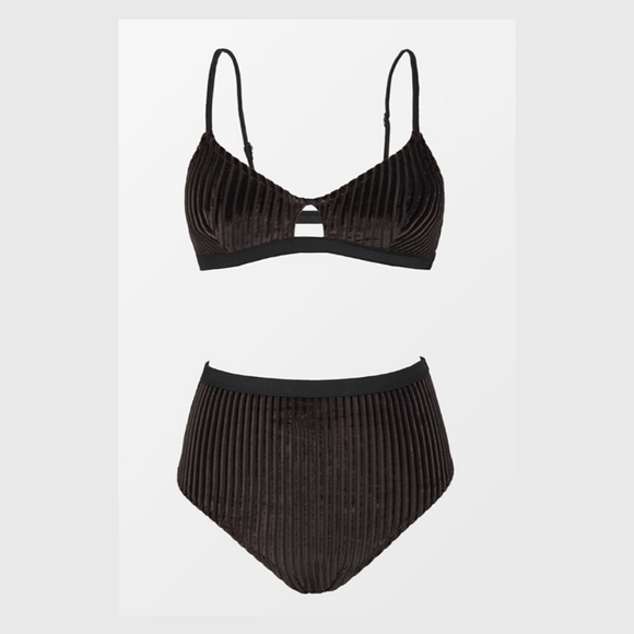 Dark Brown Smocked Bikini - Picture 5 of 7